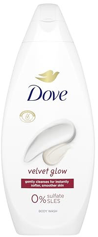 Dove Velvet Glow Body Wash Body Cleanser Shower Gel With Plant-Based Moisturisers For Softer, Smoother Skin After One Shower 225 Ml