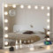 Dradaomull Schminkspiegel mit Beleuchtung, Hollywood Spiegel mit 17 Lampen, 3 Lichtfarben, Kosmetikspiegel mit USB und 10x-Lupe, Wandspiegel, Tischspiegel für Make up Spiegel (70x55cm)