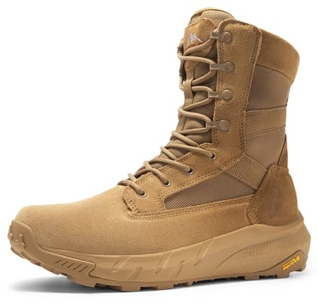 NORTIV 8 Men's Breathable Tactical Military Work Boots,Size 10W,Coyote