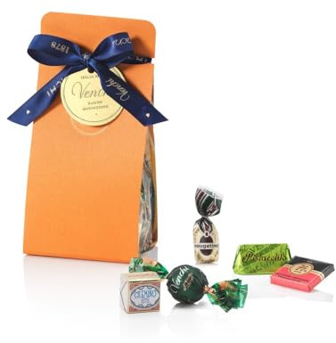Venchi - Coffret Cadeau Murrine avec Chocolats Assortis, avec Noisettes du Piémont, 98 g, Sans Gluten, Sans Colorants, Sans Conservateurs, Idée Cadeau