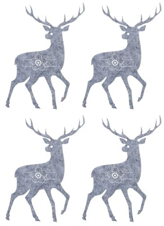 SEAYACK 4pcs Christmas Elk Cutlery Bag Spoon Pocket Tableware Flatware Silverware Holder Table Decorations