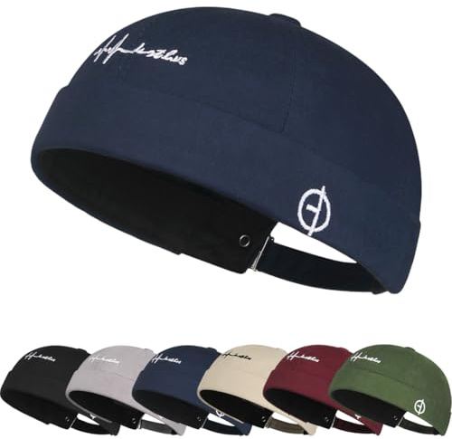 Gorras de Hombre Retro Personalizado Hip-Hop Docker de Algodón Hombre Hat Mujer Sombrero para Talla única portuarios Llevar Durante Todo el año.