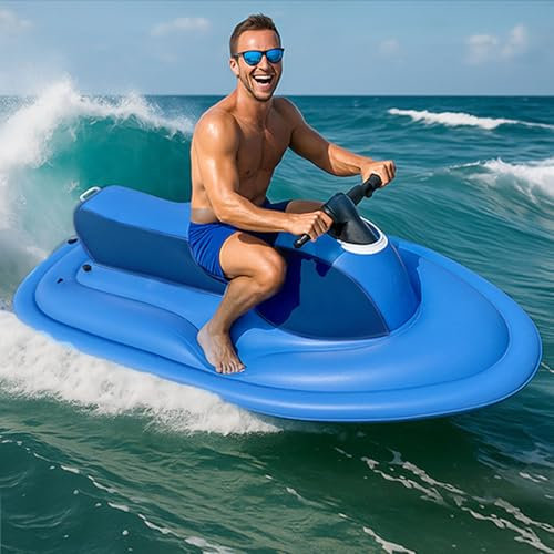 Verbessertes aufblasbares 2-Personen-Boot – Blaues Nicht Motorisiertes Boot | 220 kg Tragkraft | Doppelflossen-Sicherheit | Geeignet für Freizeitaktivitäten im Pool, See und Meer, kein Triebwerk