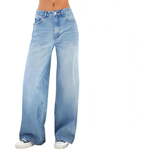 Sweatpants Jean, 2025 High Waist-denimbyxor dragsko förbättrar utseendet på dina ben och midja, BLÅ, M