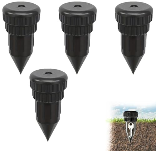 4 pezzi nascondiglio chiave per esterni, nero, nascondiglio segreto, piccola chiave per esterni, robusto nascondiglio per il giardino e la casa
