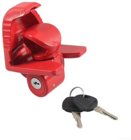 Candado para remolque de 1-7/8, 2 y 2-5/16 pulgadas, antirrobo para caravanas, remolques y barcos, enganche de remolque con 2 llaves, de metal resistente (rojo)