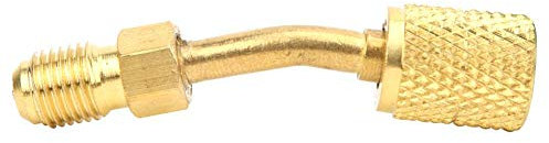 Adaptador de refrigerante R410A para bomba de vacío dividido R410A 1/4 macho SAE a 5/16 hembra SAE adaptador de HVAC y servicio de refrigeración (AD87-45)