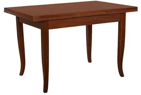 Mar.c.a. Design - Tavolo Rettangolare Allungabile da 140 a 220 cm con Gambe a Sciabola - Tavolo in Legno Massello 140x80x78 cm - Arte Povera Made in Italy