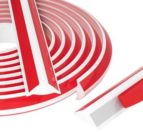 Flexible Zierleiste Selbstklebender Deckenleisten, TPE Dreieck Winkelleiste Zierleiste für Fliesenkanten Decken und Wandübergang, Weiß Abschlussleiste Küchenarbeitsplatte für Wandkanten (5M,12mm*9mm)