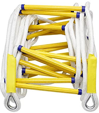 AiQima Échelle de Corde, Échelle de Secours d'urgence, Échelle Souple de Sécurité avec Crochets pour Enfants Et Adultes pour Un Déploiement Rapide en Cas D'Incendie 3M 5M 8M 10M 15M 20M 25M 30M/3M