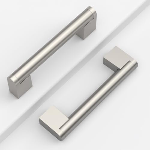Coinkoly 10 Stück Möbelgriffe Gebürsteter Nickel 96 mm Lochabstand Möbelgriffe Griffe Schrankgriffe Küchengriffe Schubladengriffe Kleiderschrank Türgriffe CK-EU0012