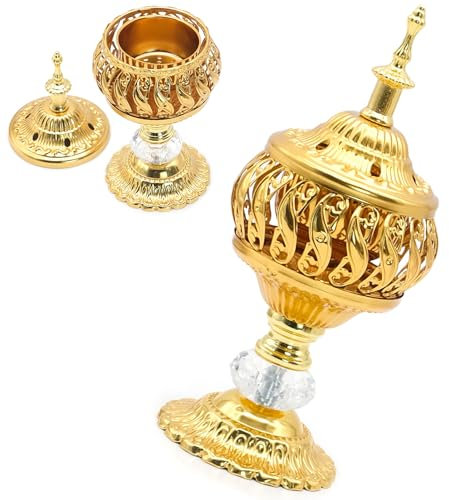 Vintage Räuchergefäß aus Metall, Eisenkunst, Räucherstäbchenhalter mit Deckel, Aromatherapie-Brenner-Halter mit abnehmbarem Tablett, Heimbüro, Tischdekoration, Spa, Hochzeitsgeschenk