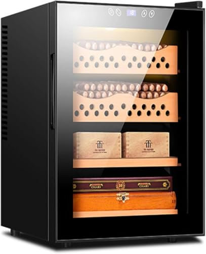 JINGEDD Electric Cigar cabinet- Cigar Humidors 50L with humidity adjustment function Constant temperature cigar cabinet dual-core refrigeration can hold up to 300 cigars