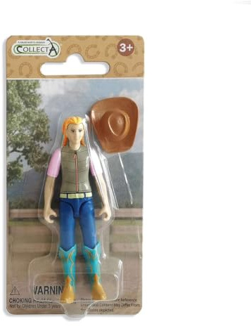 CollectA Lady Hobby Rider with Cowgirl Hat - Realistic Hand Painted Horse Riders & Models, Animal Figures & Toys For Toddlers & Kids, Fun Children’s Gifts, Age 3 Years +