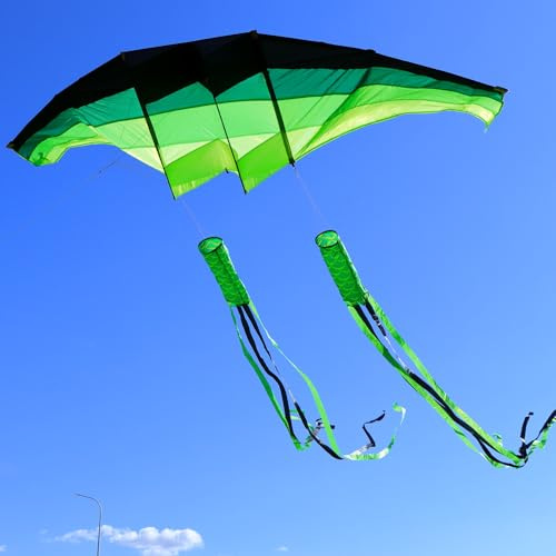 TianYueFly Huge 3D Adult Gliders Kite, 120 in Giant Single Line Kites with Two 17ft 3D Tails, Large Beach Kite for Adults