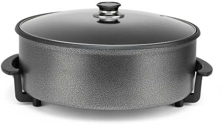Olla eléctrica Orbegozo PZ 4211, 42 cm, 1500W, Capacidad 6 Litros, Tapa de cristal con asa y válvula de seguridad.