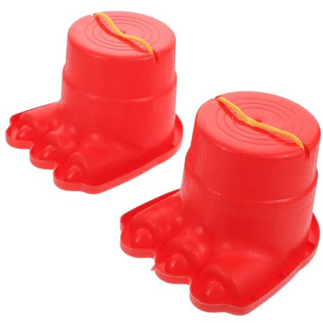 ERINGOGO Kinder Stelzenspielzeug Für Kindergarten Kinder Leichtes Rotes Abs Material Mit Seil Outdoor Hüpfspiel Für Bewegung Und Koordination