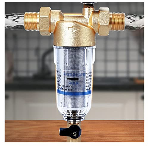 Préfiltre à eau du robinet à haute efficacité de 40 μm for toute la maison, filtre central en laiton à grand débit 3T for lavage à contre-courant Réduire le mauvais goût(1'to1/2')