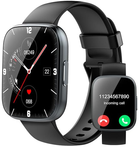 Puqo Montre Connectée Homme Femme, 1.95 Smartwatch avec Appel Bluetooth, 100+ Modes Sportifs, Montre Intelligente avec Podometre/Sommeil/Cardiofrequencemetre, Etanche IP68 Montre Sport