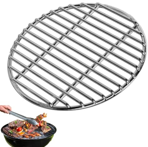 Générique Runt galler i rostfritt stål för grill, runt galler i rostfritt stål, grillgaller för camping, picknick, trädgård, fest, 40 cm/43 cm/45 cm/48 cm