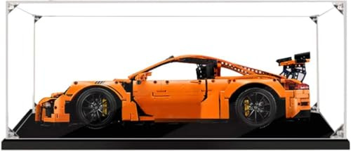 Transparent Acrylic Display Case for 42056 GT3 RS - Dustproof Showcase Box with Black Base, Ideal for Collectors (Model Not Included) (2mm)