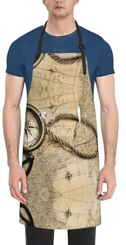 Tablier imperméable imprimé avec poches – Protection réglable en tissu Oxford pour la cuisine et les travaux manuels – Design approuvé par les chefs pour adultes