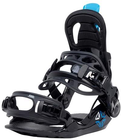 SP Bindings Kiddo Fixation de snowboard Black | Taille XS | Couleur : noir | Système Fastec breveté | Hybride avec entrée rapide + sangle | Performance + Confort | Pour enfants