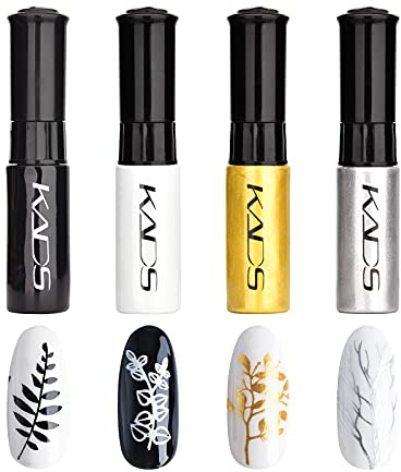 4 Farben Nagellack Set bunter metallische farbe glitzer Stempeln polnischen Detailliertes Gemälde Nagel Kunst DIY Maniküre Design Drucken Zeichen werkzeug