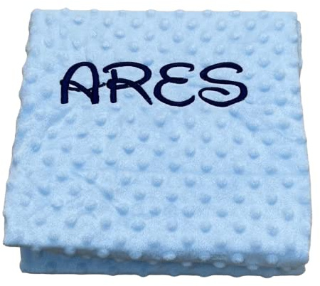 Danielstore - Manta Bebe Personalizada con Nombre Bordado | Suave y Confortable | Ideal para Todo el Año | Multiusos | Fácil Mantenimiento, Azul, Bebé, Mezcla de poliéster