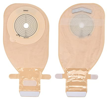 Jctracy Bolsas de colostomía, 20 bolsas de ostomía de una sola pieza, suministros de ostomía de 20 mm a 70 mm, corte para adaptarse a bolsa drenable con cierre para el cuidado del estoma de