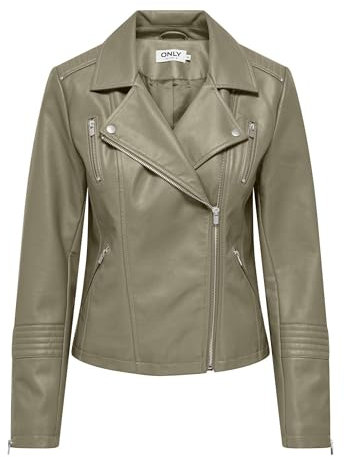 ONLY Damen Onlgemma Faux Leather Biker OTW Noos, Mermaid, Numeric_40