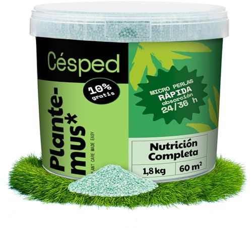 PLANTEMUS Engrais Gazon NPK (12-11-18) Automne/Hiver - Pelouse Vert, Dense et Durable, Fertilisant Granulé en Perles Ultrasolubles, 1.8 KG 60 m²
