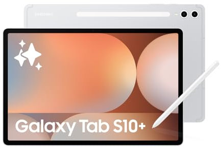 Samsung Galaxy Tab S10+ AI Tablet, Android Tablet, 12GB RAM, 512GB Storage, AMOLED Display, Anti-Reflection, S Pen Included, Platinum Silver, 3 Year Samsung Extended Warranty (UK Version)