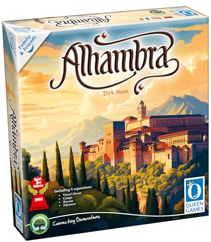 Alhambra: Family & Friends – Kompakt Edition, Brettspiel für 2–6 Spieler, Familienspiel ab 8 Jahren – Queen Games 10802