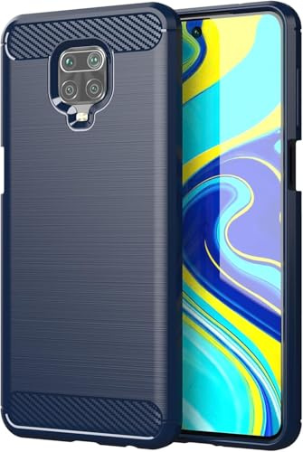owlhold Hülle für Xiaomi Redmi Note 9 Pro/Xiaomi Redmi Note 9S Karbonfaser Design Handyhülle Dünne Weiche TPU Silikon Material Schutzhülle stoßfeste Case Kratzfeste Cover für Blau