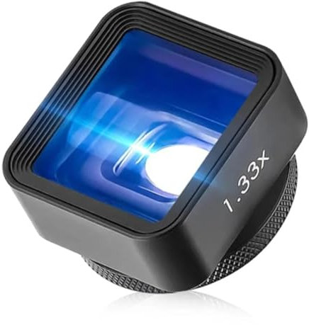 Sirxlevcy Objectif Anamorphique pour Téléphone Portable Black 1.33X pour Vidéo Grand Format de Filmic Pro App