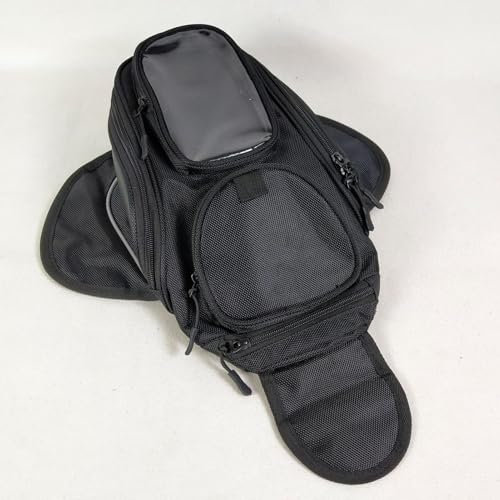 Nero 32 x 18 x 13 cm Borsa tubolare per moto, tessuto Oxford, zaino da serbatoio, impermeabile, super forte, magnetico, multifunzione, adatto per ciclismo, navigazione
