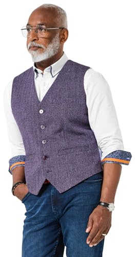 Joe Browns Men's Stylish Formal Waistcoat Blazer, Purple, 38