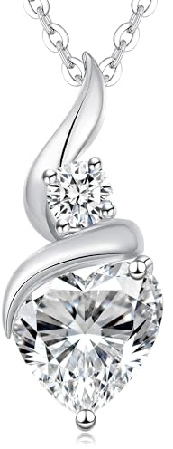LOUISA SECRET Infinity Heart Necklaces for Women 925 Sterling Silver/Stainless steel Birthstone Pendant,Jewellery Gifts for Women/Wife/Her Anniversary Birthday