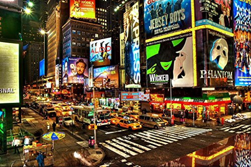 Precious Broadway Midtown Manhattan New York City NYC Illuminated Photo Photograph Cool Wall Art Print Poster 36x24