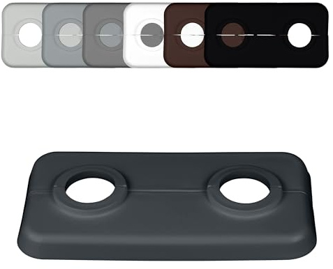 FUX 5 stycken dubbel värmerör ros 12 mm – 21,3 mm, 2 delar, uppvärmning, rörskydd, täckrosetter, beklädnad, radiator rosetter, polypropen i specialfärger (18 mm, RAL 7016)