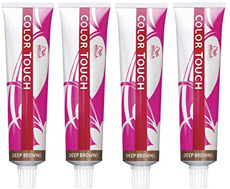 4er Wella Professionals Color Touch 4/77 Mittelbraun Braun Intensiv 60 ml