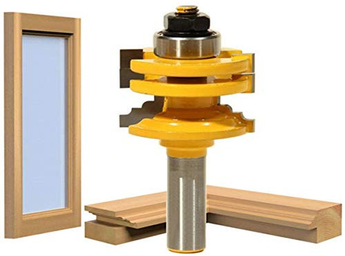 APlus 1/2'' Shank Lock Miter Router Bit, Door & Window Bits Woodworking Cutter Cutting Tool for Engraving Machine Trimming Machine