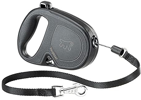 Ferplast Correa retráctil para Perros medianos Flippy One Cord S, Cuerda Extensible 4,5 m, máx 12 kg, Negro