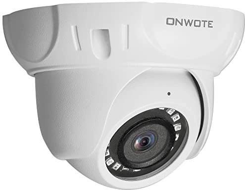 ONWOTE 6MP PoE IP Security Camera with Audio, AI Human Vehicle Detection, 3072x2048 6 Megapixels, 122° FoV, Indoor/Outdoor Commercial Wired Camera for Business, Add-on to PoE NVR System (White)