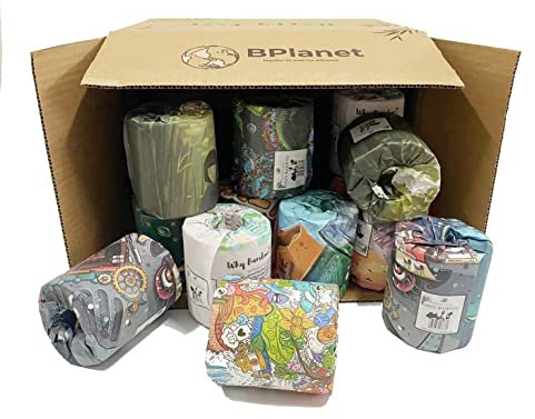 BPlanet Bambus Toilettenpapier 3-Lagig Großpackung | 64 Rollen x 200 Blatt (64 Rollen) | Klopapier Plastikfrei Verpackt | Eco WC Papier