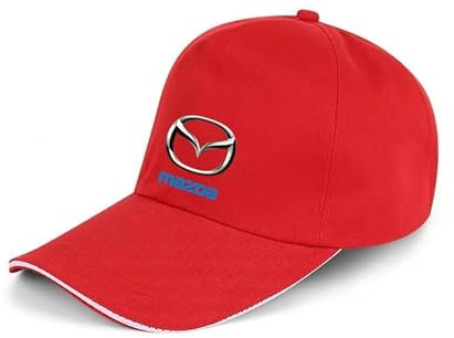 Casquette de Baseball Hommes Casquette Snapback pour Hommes Femmes Unisexe pour Mazda 3 5 6 CX-3 CX-4 CX-5 CX-7 CX-9 Axela 6 MX3 Casquettes De Baseball pour Hommes Fans De Voiture,Red