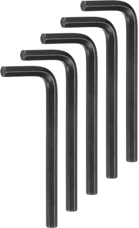 QUARKZMAN 5 Piezas de Llave Hexagonal 3/16 L-Shape Hexagon Sae de Acero Cromado Vanadio para Reparaciones en el Hogar, Color Negro