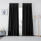 Joydeco Gardinen mit Kräuselband Vorhänge Blickdicht 2 Stück H 245 x B 140 cm Schienensystem Schwarz Verdunkelungsvorhang Thermovorhang Kälteschutz Schlafzimmer Blackout Curtains