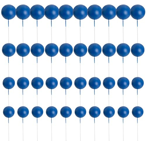 CVFRTT Inserti A Sfera Blu da 40 Pezzi, Inserti per Decorazione Torte, Inserti Mini Sfera, Accessori per Decorazione Torta Fai da Te